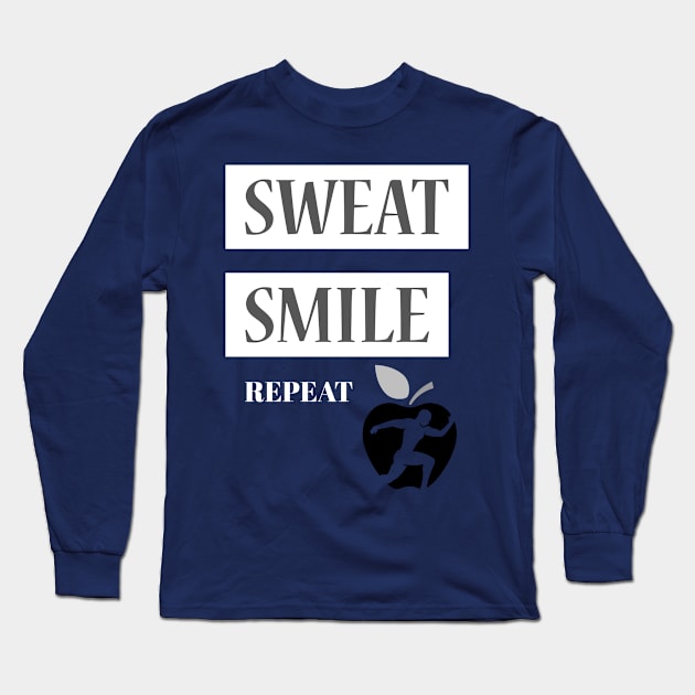 Sweat, Smile, Repeat. Fitness Long Sleeve T-Shirt by Symbion